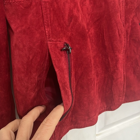 Vintage Guess suede jacket with oversized collar sz S - Picture 5 of 11